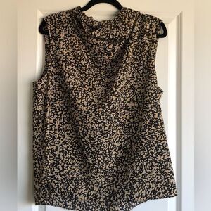 DKNY Printed Cowl Neck Blouse, Sz Large